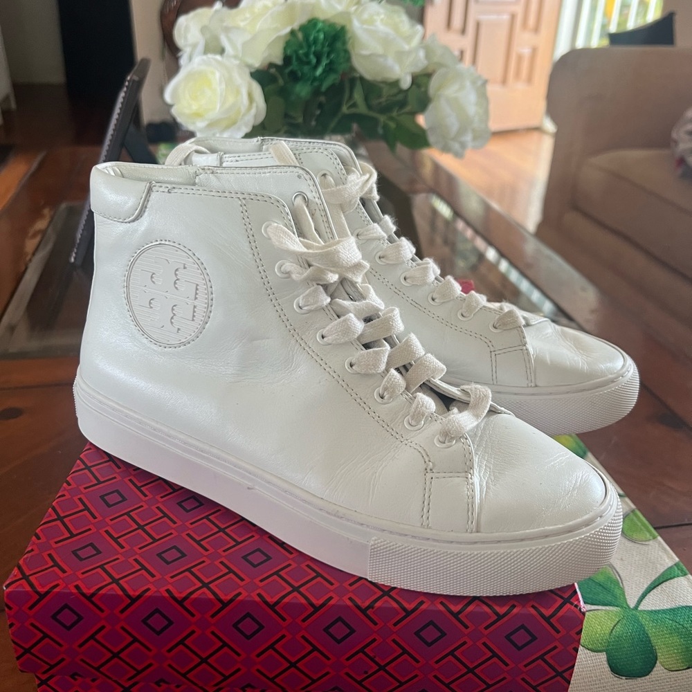 Super cute Tory Burch High Tops Tennis Shoes.